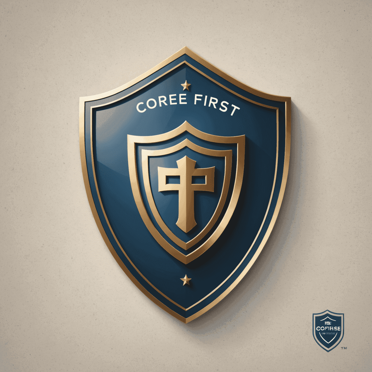 CoreFirst Trust & Service logo featuring a shield icon with a keyhole, symbolizing trust and security