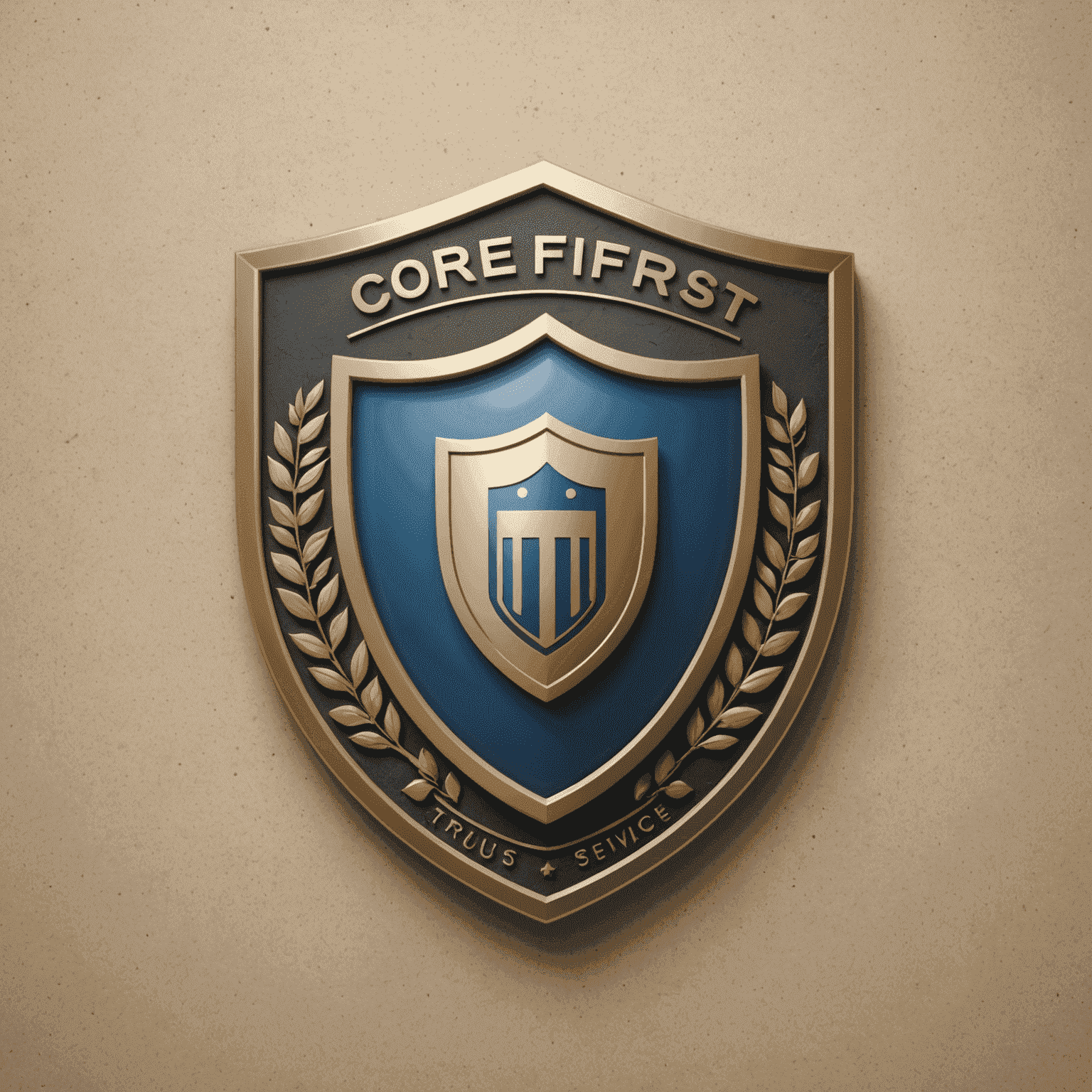 CoreFirst Trust & Service logo featuring a shield icon with a keyhole, symbolizing trust and security