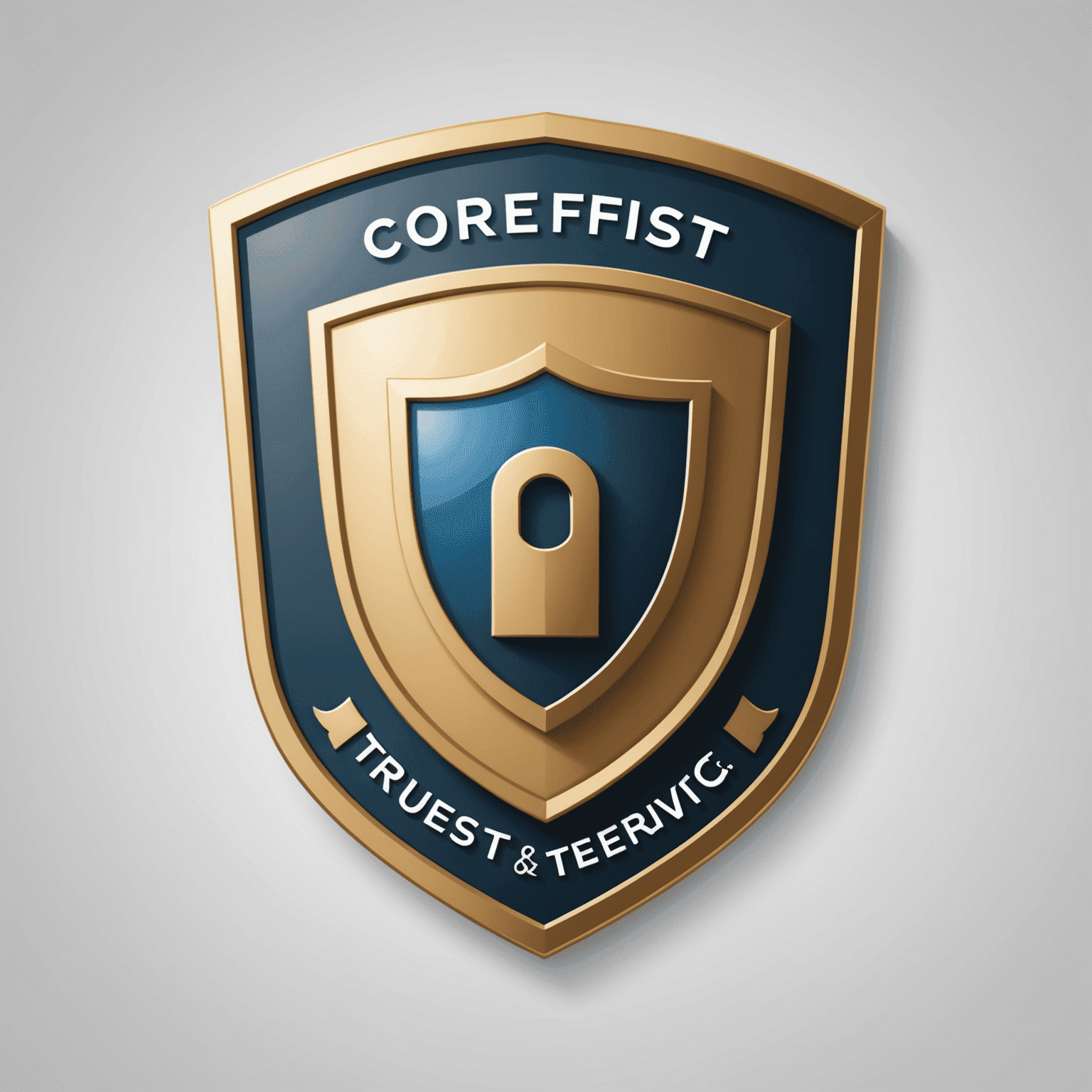 CoreFirst Trust & Service logo featuring a shield icon with a keyhole, symbolizing trust and security