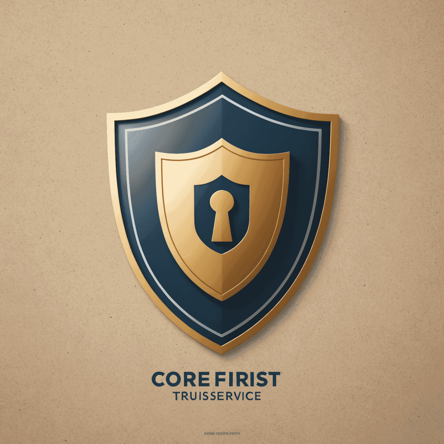 CoreFirst Trust & Service logo featuring a shield icon with a keyhole, symbolizing trust and security