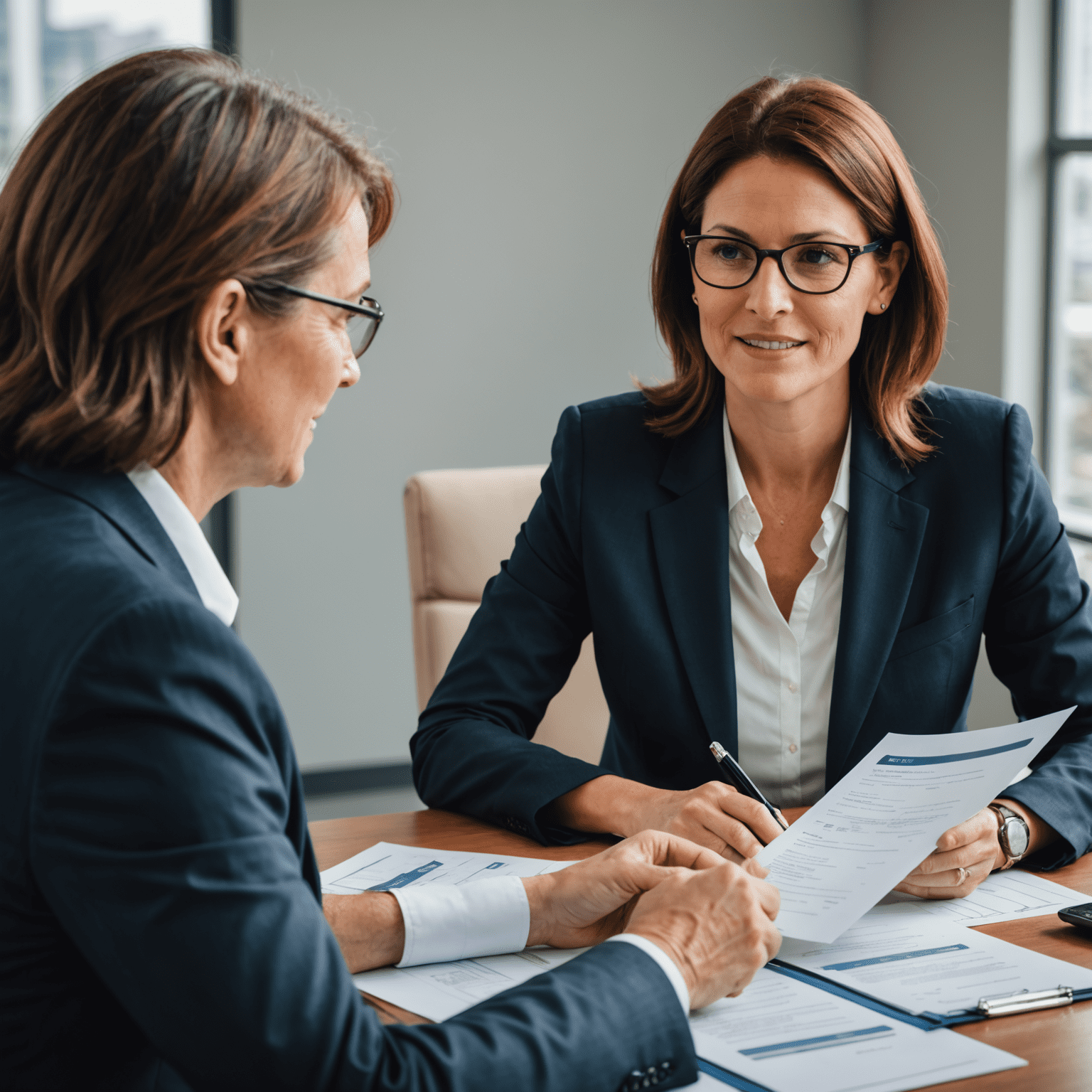 A CoreFirst advisor reviewing documents with a client, emphasizing the fiduciary responsibility and trust